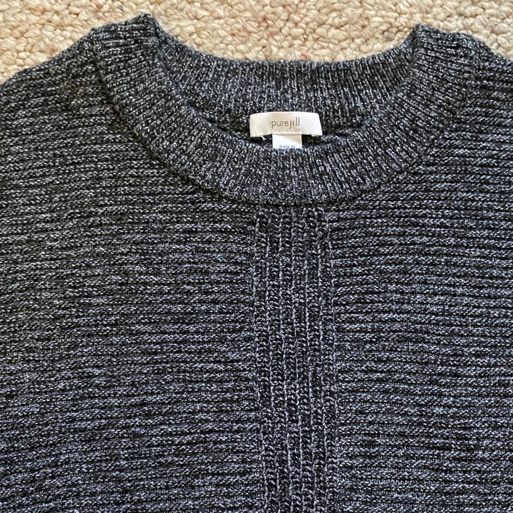 Pure Jill Gray cotton Knit Sweater